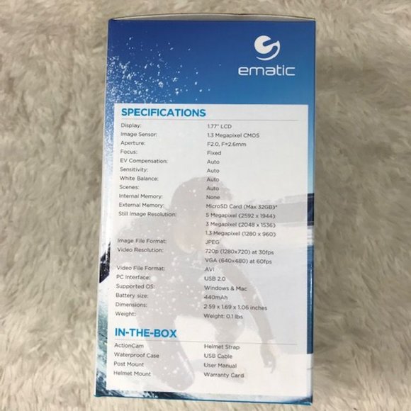 HOST PICK! Ematic HD High Speed Action Cam w/ Waterproof Case + Helmet Mount - Picture 7 of 9